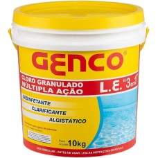 Cloro granulado LE 3 em 1 - 10 kg - Genco